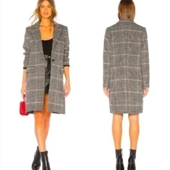 Rails Women's Anders Coat in Charcoal Pink Plaid - Picture 1 of 4